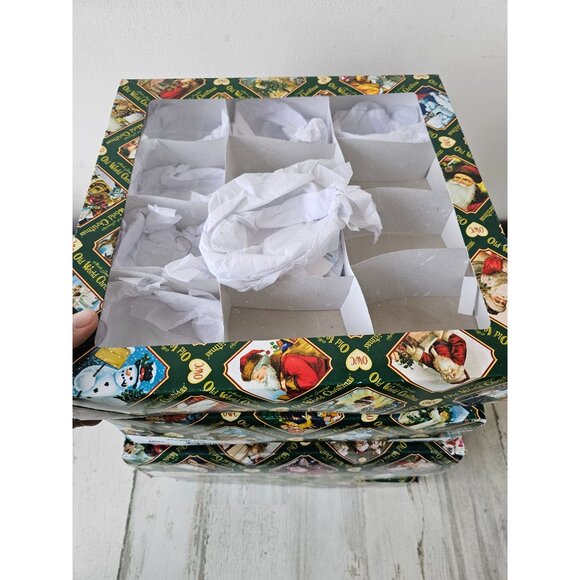 Old world empty ornament boxes set vintage decor storage containers - Picture 2 of 9